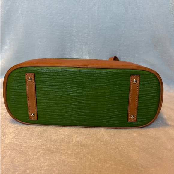 Dooney & Bourke Kelly Green and Tan Leather Shoulder Bag - Picture 3 of 13